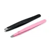 Whole1 PCS Professionella rostfritt stål Lutande spetsens hårborttagning Ögonbryn pincezer Makeup Tool Pink Color1633704