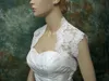 2015 Exquisite Lace Wedding Bridal Bolero Jackets High Neck Sleeveless Wrap White Chinese Bridal Jacket Wraps Chate 20146050459