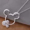 Sprzedaż naszyjnik marki z cyrkonem Plated 925 Sterling Silver Cute Mouse jest najlepszym prezentem dla dziewczyn Najwyższej jakości Darmowa wysyłka