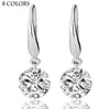 Real Solid 925 Sterling Silver Wedding Engagement Earring 2Ct Princess Cut Created Diamond Jewelry Wholesale Free Shipping