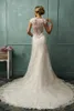 Vintage Wedding Dresses Bit V-Neck Short Capped Sleeve Sexy Sheer Back A-Line Chapel Train Beaded Lace Bridal Gowns Amelia Sposa