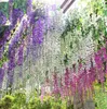 ロマンチックな造花シミュレーションウィステリアヴィインウェディング装飾長い植物ブーケルームオフィスガーデンブライダルアクセサリーHH00