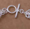 Gioielli con chiusura in argento sterling 925 Chiusure con gancio in argento Chiusura a levetta Argento scintillante brillante per bracciali Chiusura a ginocchiera 16X29MM 5 pz / lotto CF006