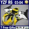 Najniższa cena Zestaw targowy dla YZF600 Yamaha YZF R6 2003 2004 White Black West Fairings Set YZF-R6 YZFR6 03 04 FH81 +7 Prezenty