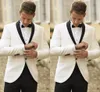 Custom Made One Button Ivory Groom Tuxedos Shawl Lapel Groomsmen Mens Wedding Prom Suits (Jacket+Pants+Girdle+Tie) H315