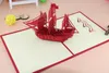 Il creativo "Barca a vela" fatto a mano Kirigami Origami 3D Pop UP Biglietti di auguri per biglietti di auguri fatti a mano