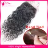 Våt och vågigt malaysiskt mänskligt hår vävbuntar med fri avskiljning 4x4 silkesbas stängning 4st LOT Vattenvåg Mänskliga hår vävtillägg