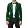 Nowy projekt Green Velvet Grooms Smokingi Wedding Garnitury dla mężczyzn Bestmans Smoxedo 2 sztuki Zestaw (Dżaket + Spodnie)