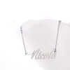 Ожерелье с персонализированным именем, женские модные украшения "Николь", ожерелье из нержавеющей стали с золотой табличкой, NL-2411