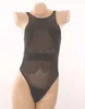 Damesbadmode Nieuwe Mesh Zwart Eéndelig Badmode Sexy See Through Bikini Monokini Vintage Badpak Badpak 8EWT