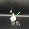 Bongo jateado copo de vidro da tubulação de água bubbler mão de vidro soprado bong tubulação de água tubos de fumar com cúpula de vidro e prego plataformas de petróleo