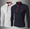 Wholesale and retail Dress Shirts Men's Fashion Stylish Casual Dress Polka Dot Shirt Muscle Fit Shirts