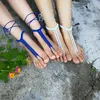 1 Paar ODER 2 STK. Gehäkelte Barfußsandalen, Fußschmuck, Brautjungferngeschenk, Barfußsandalen, Strandfußkettchen Hochzeit Babyblau, Sommerschuhe