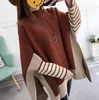 Nouveau automne hiver femmes Poncho pull dame tricoté cape manches chauve-souris pulls tricots chandails C3204