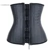 Plus Size Latex Underbust Corset for Women Spiral Steel Boned Rhinestone Decorative Zipper Waist Trainer Cincher