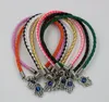 Hett! 100st/lots HAMSA HAND "Turkey eyes" blandat läderarmband - Lucky Charm Hänge Armband 17 -21cm