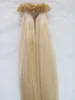 Ocena 5A-1G / S 100g / paczka Brazylijski Remy Włoski Keratyna Płaska Tip Hair Extensions 16 "-24" 60 # Platinum Blonde DHL Darmowa Wysyłka