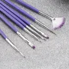 Gros-7Pcs Violet Nail Brush Set Cristal Vernis À Ongles Brush Kits Nail Tips Brushes 2015 Chaud