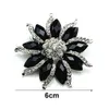 Vintage schwarze Blumen-Brosche, hochwertige Kristall-Brautstrauß-Brosche, Kuchen-Brosche, B723, elegante Hochzeits-Party-Brosche, Corsage