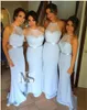 2016 Meerjungfrau Hochzeit Brautjungfernkleider Neckholder Ärmel Meerjungfrau Hochzeit Party Kleider Plus Size Trauzeugin Kleider Kostenloser Versand