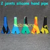 Roken Fabrikant 2 Gewrichten Houder Siliconen Pijp Stompe Waskolf Bubble Kleine Hand Pijpen siliconen water bong 6858467