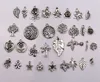 160pcs Antique silver mixed flowers trees leaves charm pendants For Jewelry Making Earrings Necklace DIY Accessories311F