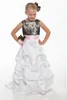 Robes de filles de fleur de camouflage de forêt blanche pour les mariages 2k16 Poofy Girl Satin Princess Enfants Robes de concours de filles de beauté Pink Bow Sa2131634