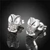 New Design Real 18K platinum plated CZ diamond owl stud earrings Fashion Jewelry Party Christmas Gifts for girls free shipping