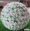 Mooie kussende bal Pomander bloemen bal met bladeren 12 "dia voor bruiloft kleuterschool decortion levert gratis verzending