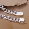 925 srebrna kwadratowa klamra 8 mm Budy Bransoletka-Men DFMCH227 Zupełnie nowy srebrny łącze łańcucha Bracelets High Gr317c