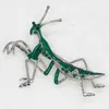 Hurtownie Kryształ Rhinestone Enameling Mantis Insect Broszka Moda Odzież Pin Moda Biżuteria Prezent C735