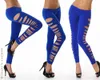 Hot Sale Candy Färg Solid Färg Hål Out Club Byxor Tight Stretchy Side Ripped Sexy Cutting-Out Ankel Längd Leggings Drop Ship Tillgänglig