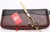 Z9002 6 "440c Purple Dragon Laser Golden Professional Menselijk Haarschaar Hairdressing Scissors Snijden Dunning Shears Plum Handle