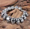 23mm heavy Punk Mens Metal Skull Chain Bracelet 316L Stainless steel Skeletons Bracelet Highl polished Great quality never fade bangle jewelry