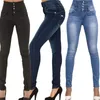 Jeans da donna all'ingrosso - Pantaloni da jeggings skinny in denim da donna alla moda Pantaloni elastici a matita sottili elasticizzati a vita alta
