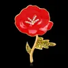 Brooch for Women 12PCS/LOT Wholesale Red Crystal Rhinestone Poppy Brooches Pins UK Remembrance Day Christmas Brooches