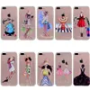 For iPhone 5 5s SE 6 6s 7Plus Case Transparent Clear Soft TPU Back Cute Girl Cover For iPhone 8 iPhone8 Plus Case