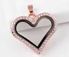 NEW 10PCS lot 4Colors Magnetic Heart Shape Glass Floating Locket Pendant For Necklace Chain Making274z