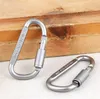 Utomhus aluminium legering d form säkerhet spänne med lås aluminium legering klättringsknapp karabiner anti-thyt hänga spänne camping vandringskrok