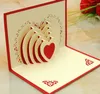 Invitations de décoration de mariage découpées au Laser 3D cartes de voeux d'amour de coeur cartes postales de la saint-valentin fournitures de fête de fête