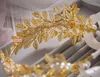 Auf Lager Gold Olivenzweig Hochzeit Haarschmuck Strass Kronen Diademe Haarschmuck