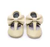 Wholesale- 2017 New 100% Genuine Leather kids shoes baby Moccasins Bow Soft fringe Shoes girls Newborn first walker Anti-slip Infant Shoes