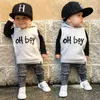 New chegada do bebê Roupa Boy Set algodão roupa do bebê Hoodie com capuz Tops + Pants Two Piece ternos Outono-Inverno manga comprida Outfits Set