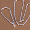 S065 Toppkvalitet 925 Sterling Silver Snake Chain Halsband 4mm (20inches) Armband (8inches) Mode smycken för män Gratis frakt