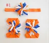 Korker Bow Head Band Flower + Hand feet Flowers set Christening Baby Christening Accessories triple Corker Loop hair Bands 10sets PD010