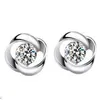 Toptan Moda Takı 925 Gümüş Kristal Çiçek Şekli Kulak Damızlık Küpe Kulak Yüzük Kolye ED09