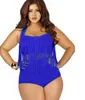 Einzelhandel Plus Size Bademode für Frauen Fransen Quasten Bikini Badeanzug mit hoher Taille Sexy Frauen Badeanzug gepolsterter Boho Badeanzug 11 Colo3146690