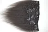 Clip in hair extensions 120g 7pcs 4a,4b,4c Natural color Coarse yaki hair extensions 100% Human hair weaves G-EASY