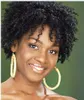 Oxette African American 12 Inch Afro Wigs Mongolian Kinky Curly Hair Full Spets Wig Front Spets Wig Wig With Baby Hair Bleached Knots7318170