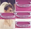 Braid Crystal Rhinestone Bruids hoofdband Bruids Headpieces Twee rij Prom Haar Accessoire Tie Backs Backs Super Star Style